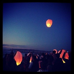 Floating Lanterns into the Sky for Luca D'oro